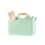 Berry&Bird Garden Tool Organizer, Metal Garden Caddy with 4 Compartments and Wooden Handle, Gardening Tools Box for Indoor & Out