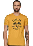 Adro Florida Paradise Life Mens Printed T-Shirt (S, Mustard)