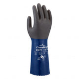 SHOWA CS711 Foamed Nitrile Chemical Resistant Safety Glove with Poly Liner, 14 Length, Large (12 Pair)