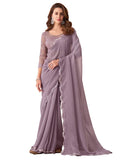 Satrani Womens Pure Georgette Saree (2992S2672N_Light Pink)