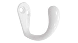 QCAA Premium Quality Single Prong Robe Hook Hanger, Zinc Die Cast, White, Made in Taiwan, 6 Pack