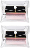 2Pcs Transparent Mini PVC Makeup Bag Small Clear Plastic Cosmetic Organizer Bag Pouch with Snap Closure Cosmetic Bags Tools and 