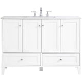 Elegant Decor Sommerville 48 Single Quartz Top Bathroom Vanity In White