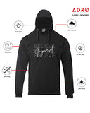 Adro Men'S Cotton Neck Hooded Sweatshirt (H22-M-Inv-Bl_Black_M)