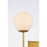 Living District Neri 1-Light Mid-Century Metal Wall Sconce In Brass And White