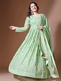 Wedani Women'S Georgette Anarkali Dress Green,GREEN,L,,,