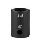Capri Tools 14 mm Shallow Impact Socket, 3/8Inch Drive, 6Point, Metric
