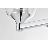 Living District Gianni 2-Light Iron & Glass Bath Sconce In Chrome/Clear