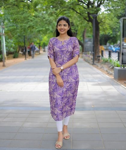 Anni Designer Women'S Viscose Chanderi Floral Straight Kurta (Godavari-Clrs_Blue_Medium),Blue,M,Rayon Blend,Classic,