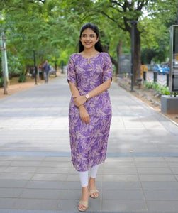 Anni Designer Women'S Viscose Chanderi Floral Straight Kurta (Godavari-Clrs_Blue_Large),Blue,L,Viscose Blend,Classic,