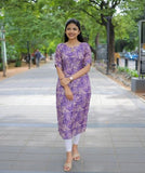 Anni Designer Women'S Viscose Chanderi Floral Straight Kurta (Godavari-Clrs_Blue_Large),Blue,L,Viscose Blend,Classic,