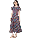 Oomph! Women'S Crepe A-Line Maxi Dress - Multi Multicolour,Multicolour,Multicolour,L