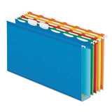 ReadyTab Hanging File Folders, 2 Capacity, 1/6 Tab, Legal, Assorted, 20/Box
