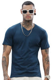 Adro Men'S V Neck Solid Cotton T-Shirt (Vn-M-Pln-Sb_Teal_L)