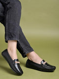 Shoetopia Upper Chain Detailed Black Loafers For Women & Girls /Eu40,Black,7,B0DM699DJ2