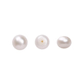 BEADIA Natural Half Drilled Pearl Beads White 8.5-9mm 6pcs AAAA Freshwater Cultured Loose Gemstone Beads for DIY Stud Earring Je