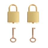 HUAXIUZH 2pcs Vintage Old Antique Style Mini Archaize Padlocks Key Lock with Key for Jewelry Box Storage Box Diary Book(Gold)