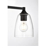 Living District Gianni 4-Light Iron & Glass Bath Sconce In Black/Clear