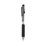 Pentel K437ASW2 WOW! Retractable Gel Pen, 7mm, Translucent Barrel, Black Ink, 24/Pack