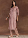 Libas Women'S Organza Kurta Set (27635_Pink