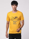 Adro Men'S Biker Design Printed 100% Cotton T-Shirt - Regular Fit, Printed T-Shirts For Men (Rn24-Ktm-Mu_Mustard_L)