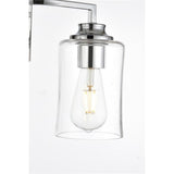 Living District Ronnie 2-Light Iron & Glass Bath Sconce In Chrome/Clear