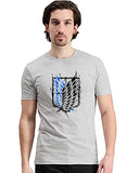 Adro Mens Attack On Titan Cotton T-Shirt (M, Grey)