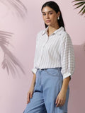 Kotty Women'S Relaxed Fit Over Sized Casual Shirt(White,L)