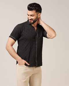 Toplot Men'S Regular Fit Casual Shirt (Chatai-Shirt-5174-Black-M),Black,,B0CYH1TV65