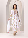 Libas Women'S Cotton Blend Kurta Sets (99545_White_Xxl)