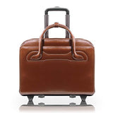 Mcklein, W Series, Willowbrook, Top Grain Cowhide Leather, 17'' Leather Patented Detachable -Wheeled Ladies Laptop Briefcase, Br
