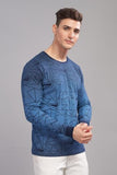 ADRO Full Sleeve Tshirt for Men | Printed T Shirt for Men | 100% Cotton Tshirt | Full Sleeve T-Shirt | Mens Full Sleeves T Shirts |FR5-24-PRI-NB-L Blue,Blue