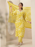 Libas Women'S Cotton Blend Kurta Sets (99701_Yellow_L)