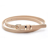 Chuongkaiye WomenS Small Leather Belt With Pin Buckle For Dresses And Gowns Versatile Slim Design Khaki