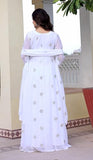 Wedani Georgette White Embroidered Anarkali Dress For Women,White,XL,,,