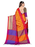 Greciilooks Womens Cotton Silk Casual Saree For Women (Red)