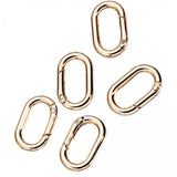 ATORSE 2x5 Pieces Spring Oval Rings 1 Oval Carabiners for Purse Jewelry Making Craft Rose Gold