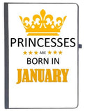 Udnag Ruled Notebook Diary Birthday | Princesses Are Born In January, [A5 80Pages 80Gsm]