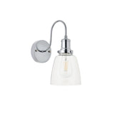 Living District Felicity 1-Light Metal Wall Sconce In Chrome And Clear