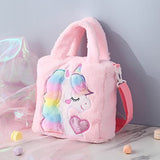 Adisa Unicorn Toddler Bag Princess Fur Crossbody Handbags Gift For Girls (L.Pin),L.PIN,,B0D2JGNT4W