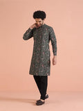 Kisah Men'S Black Indian Ethnic Wear Kurta For Wedding & Festivals