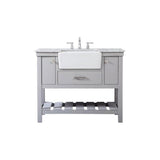 Elegant Decor Clement 42 Aluminum Mdf Single Bathroom Vanity In Gray Finish