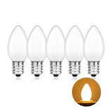 Low Watt Led Light Bulbs 0.5W Equivalent 5W Incandescent Small Night Light Bulb Warm White 2700K Milky C7 Candelabra Led Light B