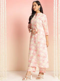 Gosriki Women'S Rayon Viscose Straight Printed Kurta With Pant (Barani Cream-Gs_S_Cream_Small),Cream,,B0DT76FH6P
