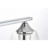 Living District Harris 2-Light Iron & Glass Bath Sconce In Chrome/Clear