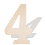 Wooden Numbers 12 Inch, Large Wooden Number 4 Shape Cutouts Big Blank Unfinished Wood Numbers Signs for Craft Wall Decor Paintin