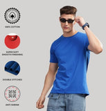 Adro Men'S Solid Regular Fit T-Shirt (Rcm3-Pln-Pu-Rb-Pt_Purple,Royal Blue,Pista