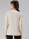 Enamor Women'S Striped Relaxed T-Shirt (A3S1_Soft Brige Choose Love Graphic S)