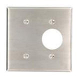 Leviton 2-Gang Toggle/Single Receptacle Combination Wallplate, Standard Size, Non-Magnetic Stainless Steel, 84085-40