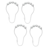 Yardenfun 4pcs Stainless Shower Curtain Rings Set Shower Curtain Hooks Easy Install